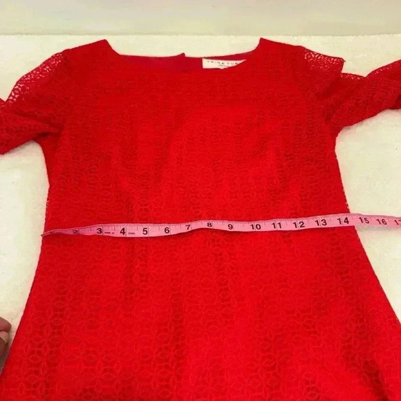Trina‎ Turk Red Eyelet Dress Size 2 Peekaboo Back Cut Out - Picture 12 of 14